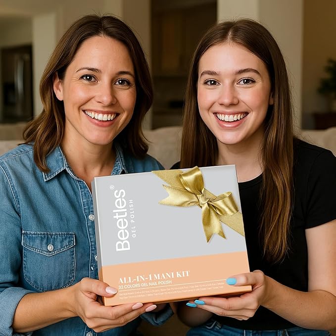 Beetles Gel Nail Polish Kit with U V Light - 80Pcs Color Enchantment 55 Colors Gel Polish Starter Kit with Base Top Coat DIY Nails Supply Stickers Manicure Tools Christmas Gift for Women Teens Girls