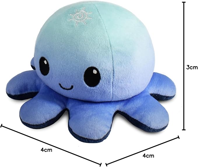 TeeTurtle - The Original Reversible Octopus Plushie - Day + Night - Cute Sensory Fidget Stuffed Animals That Show Your Mood