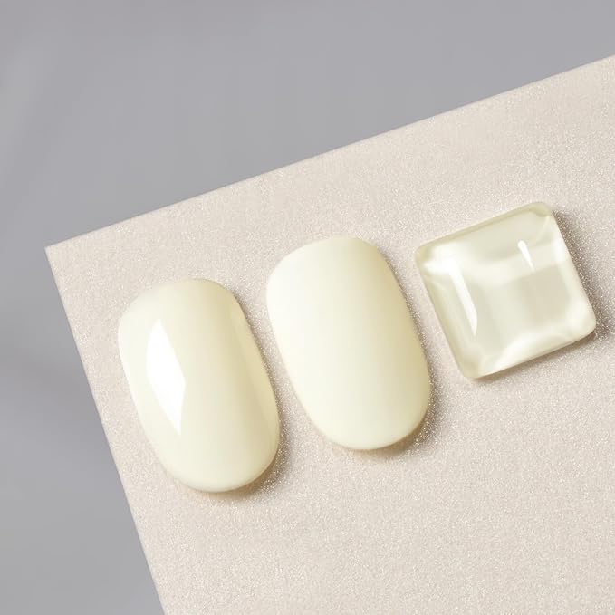 MAYCHAO 15ML Ivory Gel Nail Polish 1Pc Creamy Ivory Gel Polish Soak Off UV LED Nail Polish Nail Art Starter Manicure Salon DIY at Home, 0.5 OZ