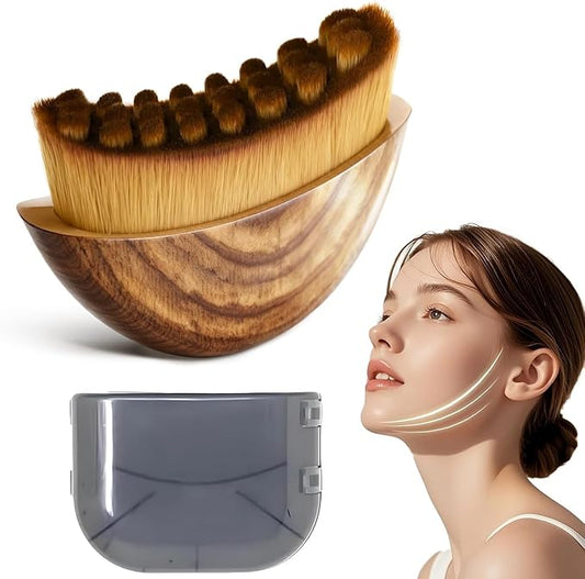 Lymphatic Contour Face Brush for Sculpting – Anti-Puffiness, Detox & Lift, Improves Skin Glow & Absorption – Precision-Fit Massager for Daily Tension Relief (Gray)