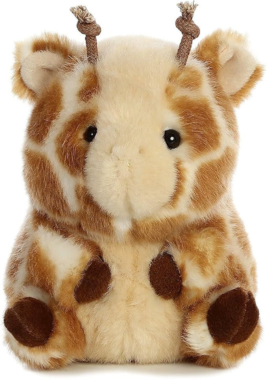Aurora® Playful Rolly Pet™ Giminy Giraffe™ Stuffed Animal - Compact Size for On-The-Go Fun - for Adults, Kids, Birthdays, and Anniversaries - Brown 5 Inches