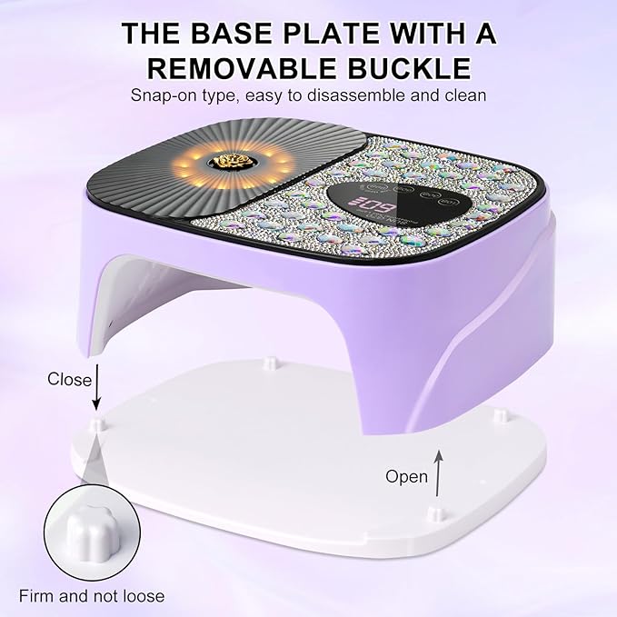 LIMEGIRL UV LED Nail Lamp Kit for Gel Polish Professional Fast Curing Purple Dryer Light Set with 4 Timer Settings Cordless Rechargeable Nail Art Cure Machine with UV Gloves for Manicure Pedicure