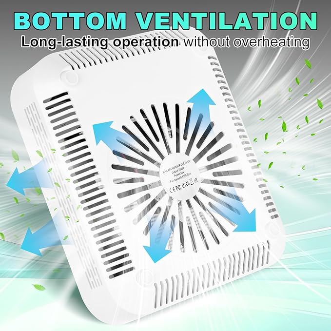 MEKK Professional Nail Dust Collector with Adjustable Speed Rotary,LCD Screen & Reusable Filter,48W Powerful Nail Fan Dust Collector，Acrylic Nails Tools for Manicure