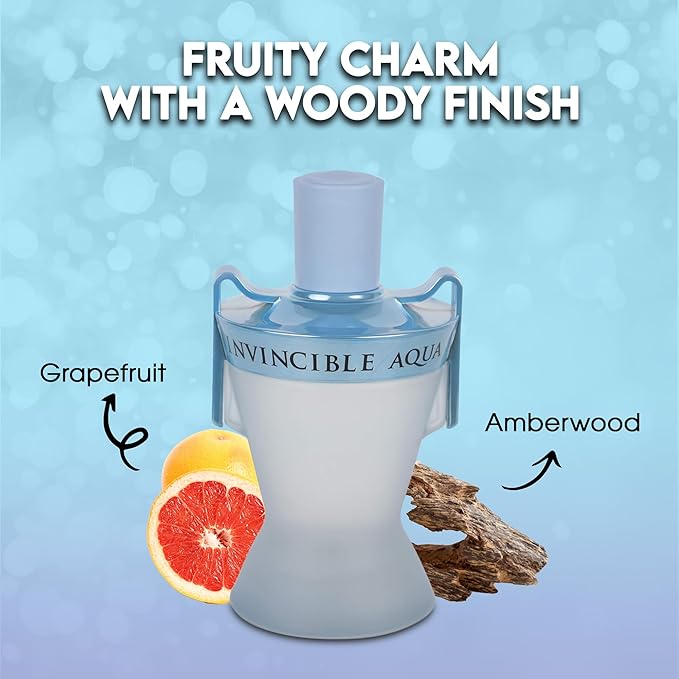 Men's Cologne Invincible Aqua- Eau De Toilette Spray Perfume Fresh Scent 3.4 Fl Oz Daily Used