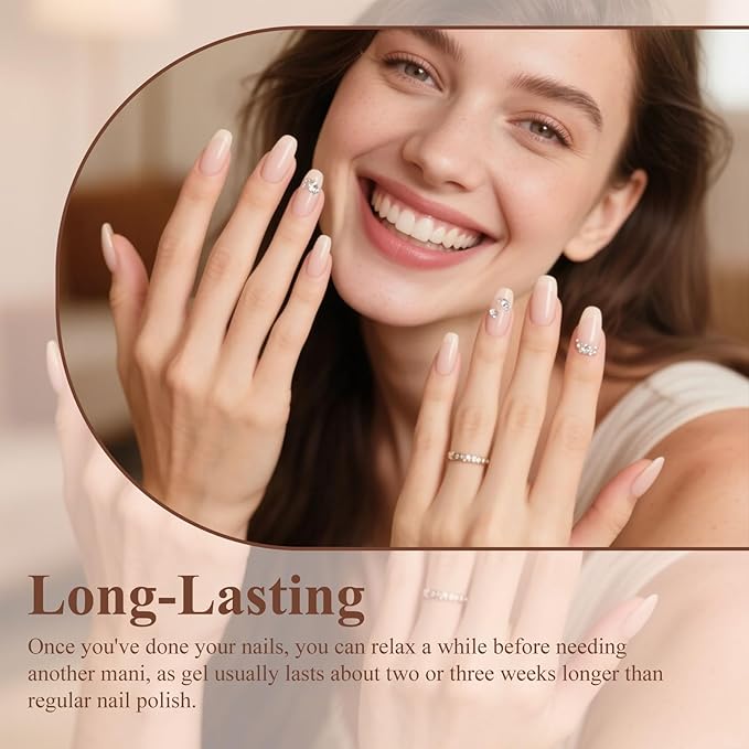 Artdone Gel Nail Polish Hema-free Solid Color Light Nude Pink For All Seasons Neutral Soak Off LED Lamp Needed For Manicure Nail Art ﻿