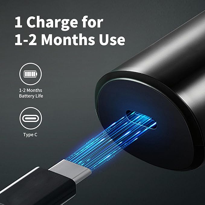 7AM2M Personal Care Electric Nose and Ear Hair Trimmer – Rechargeable, 9000 RPM High-Speed Precision Cutting, Detachable Washable Blade, Portable Design Black