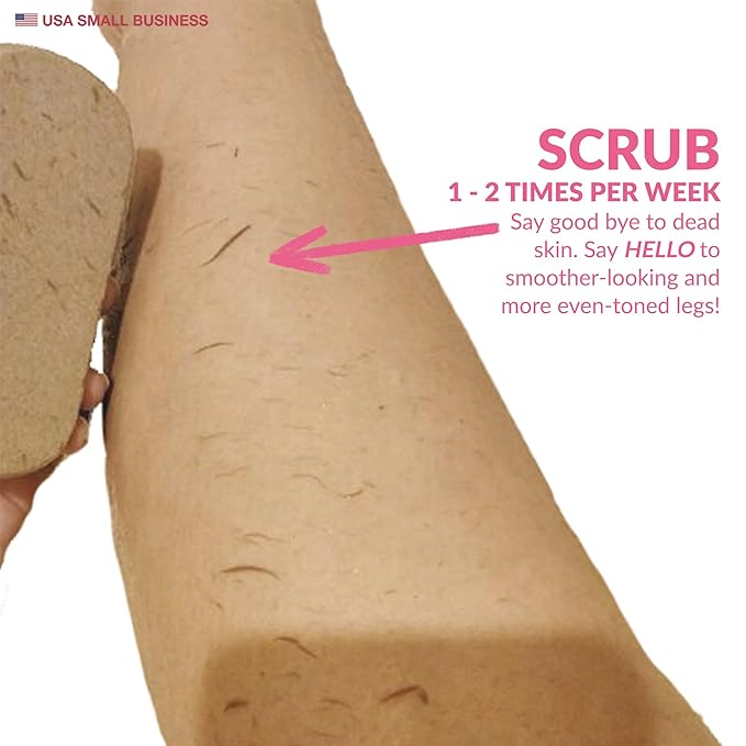 GET EVEN LEG SCRUB: 2-Sided Strawberry Legs Treatment, Ingrown Hair Exfoliator, Dead Skin Scrubber & Exfoliating Body & Foot Scrub For Dry Skin and KP | Glowstone