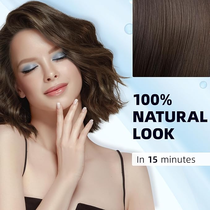 Ivnil Coffee Hair Dye Shampoo 3 in 1 Instant Color for Grey Coverage Seimi Permanent for Women/Men (Coffee)