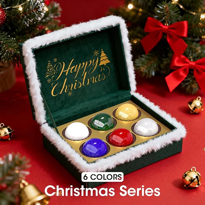 GELLEN Christmas Nail Polish, Winter Air Dry Regular Nail Lacquer Polish Red Green Blue White Gold Silver Glitter 6-Color Set, For Fingernail Toe Nails Home Salon, Not UV Gel, Hema Free, Non-toxic