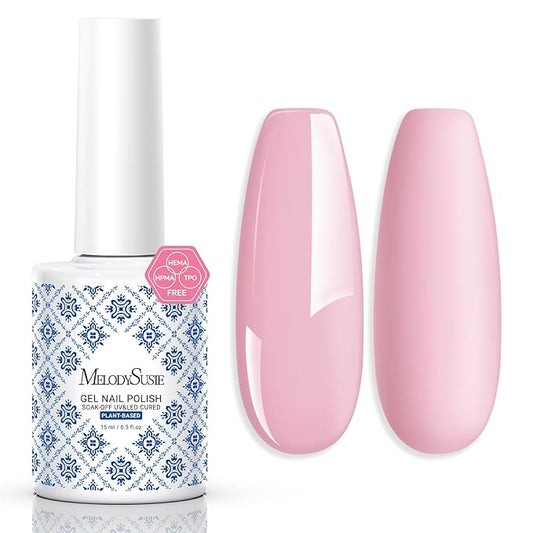 MelodySusie Fleurwee Plant Based Gel Nail Polish, Hema Free Strawberry Pink Nail Polish, Soak Off UV LED Gel Polish Gift for Women 21 Non Toxic Long Lasting Nail Art Manicure Salon DIY at Home B1602
