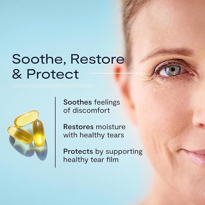 De3 Dry Eye Ultra Pure rTG Omega 3 – Support for Dry Eyes - 2400 mg EPA & DHA – New & Improved-Burpless-3 per day serving, 1-month supply