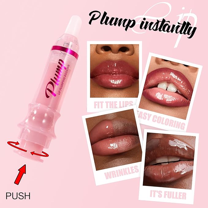 Erinde Lip Plumper Gloss, Natural Ginger Lip Plumping Booster, Ultra-Hydrating & Nourishing Plump Lip Plumper, Glossy Finish Fuller Lip Plumping Oil for Women Girls, G03