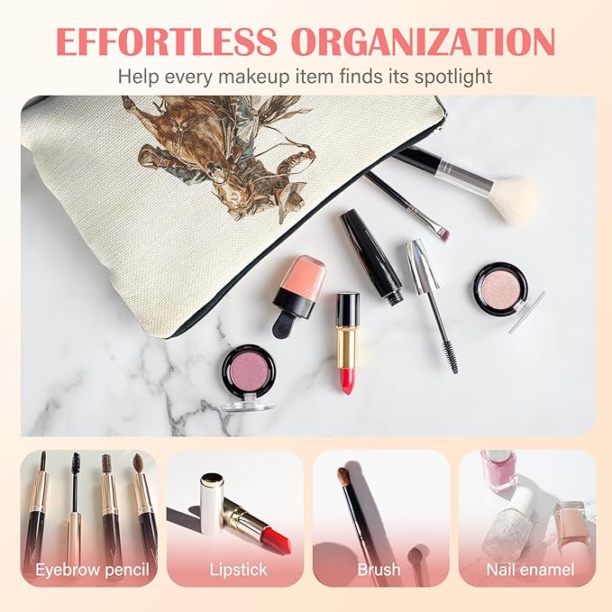 Western Cowboy Bag for Women, Western Gifts for Women, Rodeo Cowboy Cosmetic Bag for Purse, Cowgirl Gifts Makeup Zipper Pouch