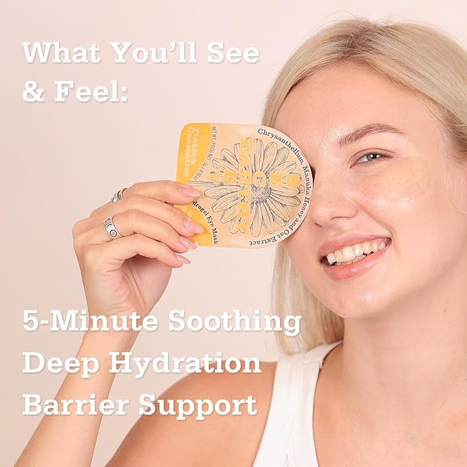 Oat Hydrogel Under Eye Patches for Sensitive Skin 28 Pairs 5 Minute Soothing Hydrating Eye Pads with Oat and Honey Gentle Eye Care Mask for Dry Tired Eyes Ophthalmologist Tested