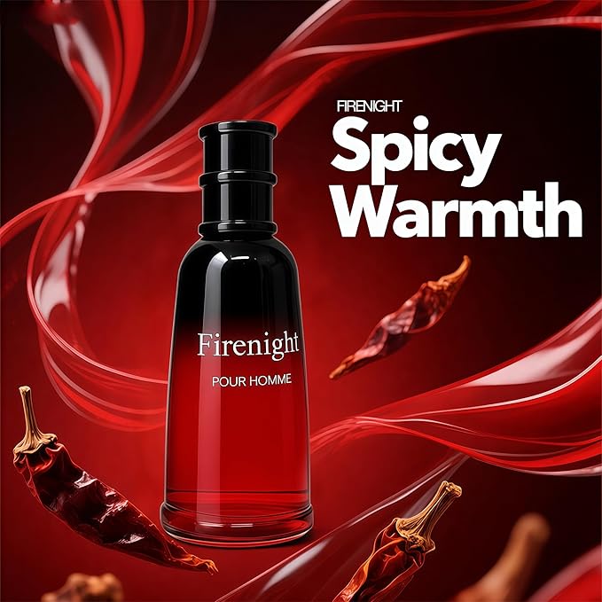 3Pack Men Cologne Fire Series Eau De Parfume Spray with Woody Floral & Fruity Scent Perfume Gift Set Day to Night Luxury Fragrances