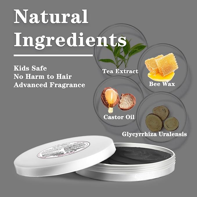 Black Hair Color Wax, Temporary Hair Color Wax, Temporary Hair Dye for Dark Hair, Washable, Kids, Halloween, Cosplay, Party, Girls