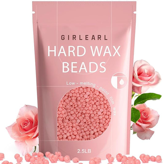 Hard Wax Beads for Hair Removal, 2.5lb, Rose Oil Infused, Brazilian Bikini Wax for Women Men, Sensitive Skin, Full Body Legs Face Underarms Waxing Beads