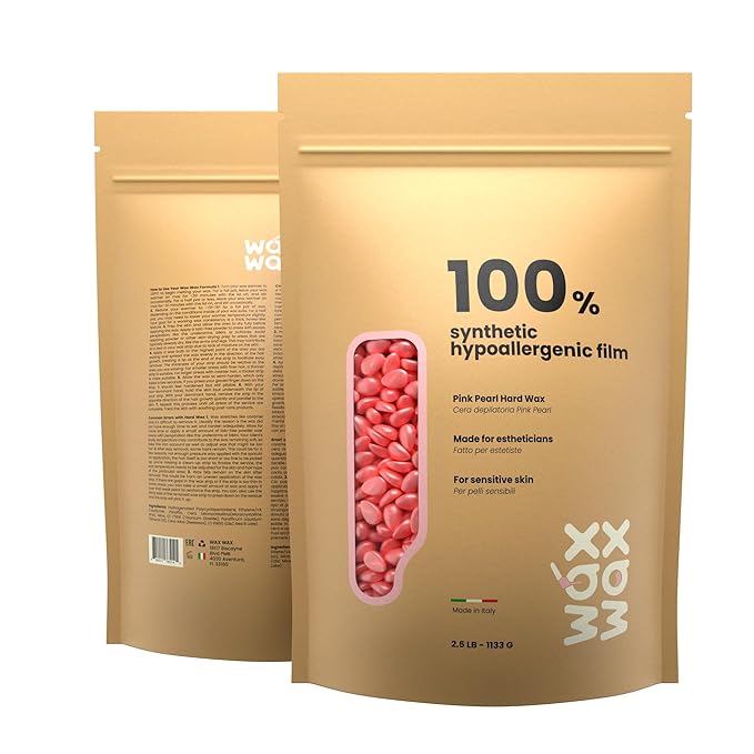 Pink Pearl Hard Wax Beads | Brazilian & Bikini Wax for Ultra Sensitive Skin | Rosin-Free, Hypoallergenic, Strip-Free, Low Melting, Cruelty-Free, Eco-Friendly Waxing Beads | Made In Italy-2.5lb