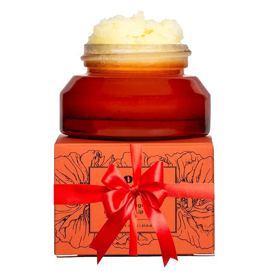 Poppy & Pout Natural Lip Scrub, Moisturizing Sugar Scrub for Dry Lips, Lip Scrubber Exfoliator with Essential Oils Smooths and Hydrates Lips, In Recyclable Glass Jars, Cruelty Free - Blood Orange Mint