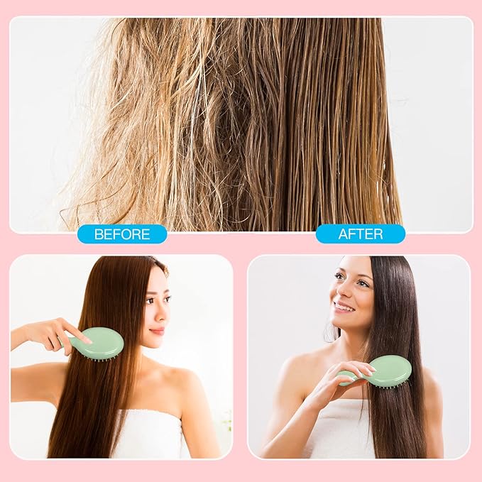 Goiio 28 Pieces Mini Hair Brush Set, Soft Bristles Detangling Brush for Wet & Dry Hair, Travel Detangler for Most Hair Types, Multicolor