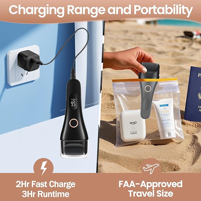 Electric Callus Remover for Feet Rechargeable - 3-Speed Adjustable Electronic Foot Callus Remover, Pedicure Tools for Feet for Hard Cracked Dry Dead Skin at Home - Christmas Gifts for Women Men