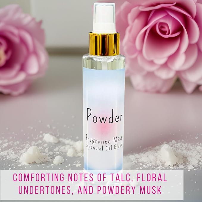 BABY POWDER Soft & Fresh Women’s Body Mist, Fine Fragranced Body Misting Spray, Sensual light scent Fragrance, Hair & Body Spritz Essential Oils