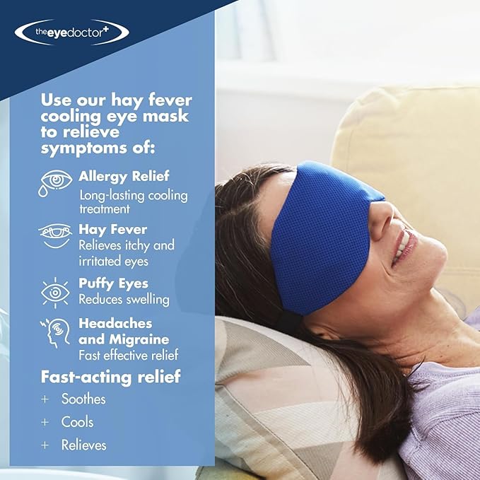The Eye Doctor Allergy - Cold Eye Compress for Allergy & Hayfever Symptoms, Inflammation, Puffy Eyes, Headaches and Migraines. Reusable Gel Eye Mask for Soothing Relief – Cold Therapy