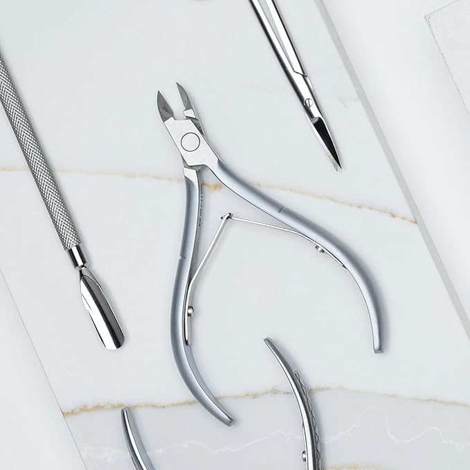 NGHIA Cuticle Nipper - D-03 JAW 16 | Stainless Steel | Durable and Sharp | Ergonomic Design | Grey Plated | Ideal for Salons and Home Use