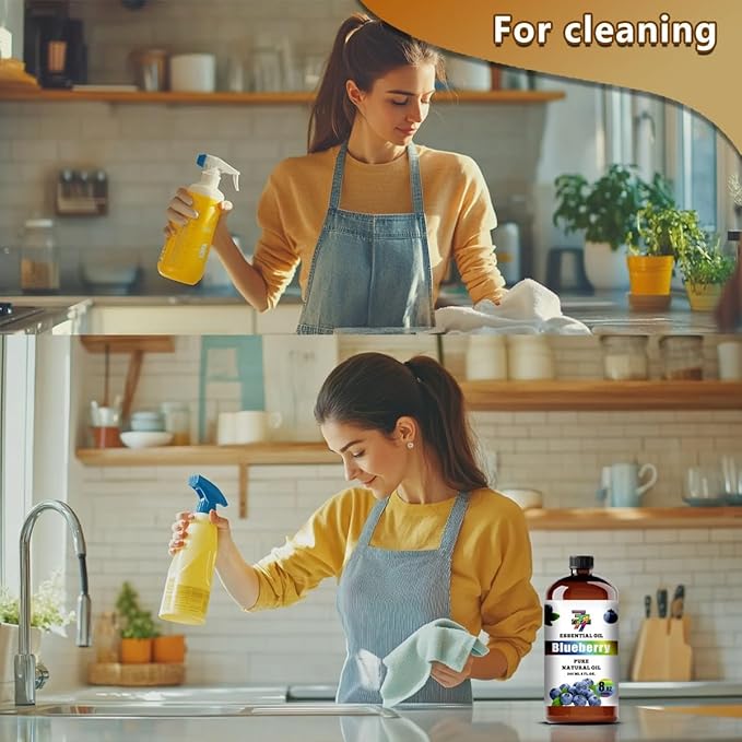 Blueberry Essential Oil (8 oz / 240 ml) – Blueberry Oils for diffusers, humidifiers, Home Baths, Cleaning Products, Yoga, DIY Soaps and DIY Scented Candles