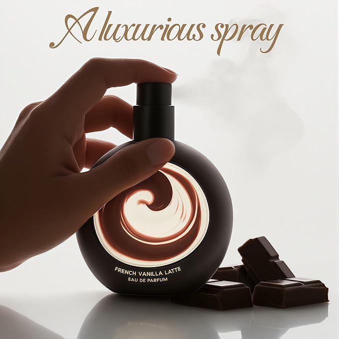 Arabian Inspired French Vanilla Latte Eau de Parfum for Women - 100ml Long-Lasting Original Cologne, Gourmand & White Floral Fragrances for Women