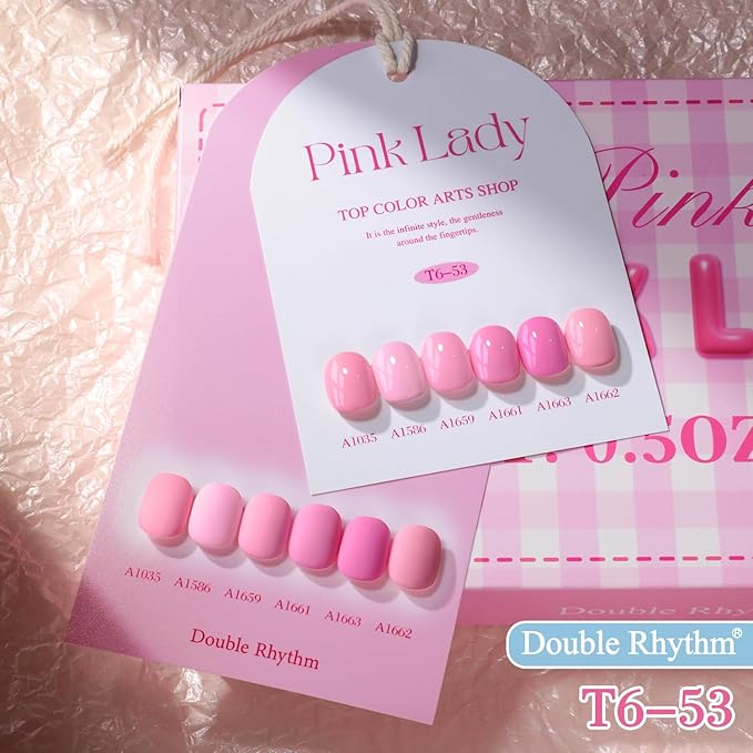 Double Rhythm 6 Pcs 15 ML Gel Polish Set Same Color Same Bottle Soak Off Gel Polish Kit Nail Art Manicure Salon DIY at Home for Women (Neutral Skin Pink Nude Beige -T6-53)
