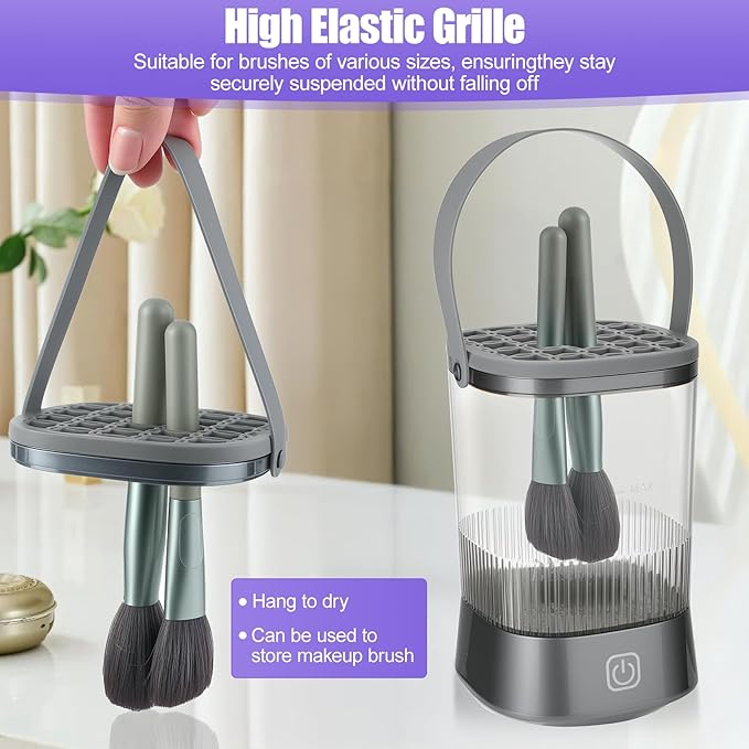 Electric Makeup Brush Cleaner, Auto-Rotating Brush Cleaner for Deep Cleaning, One-Click Operation Automatic Spinning Cosmetic Brush Cleaner, Suitable for All of Makeup Brushes