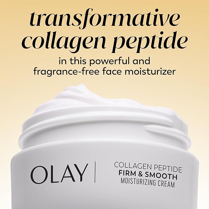Olay Regenerist Radiance Collagen Peptide Face Moisturizer: Firm & Smooth Cream - Fragrance-Free, Hydrating, Firming, Anti-Aging & Anti-Wrinkle - 2 Oz