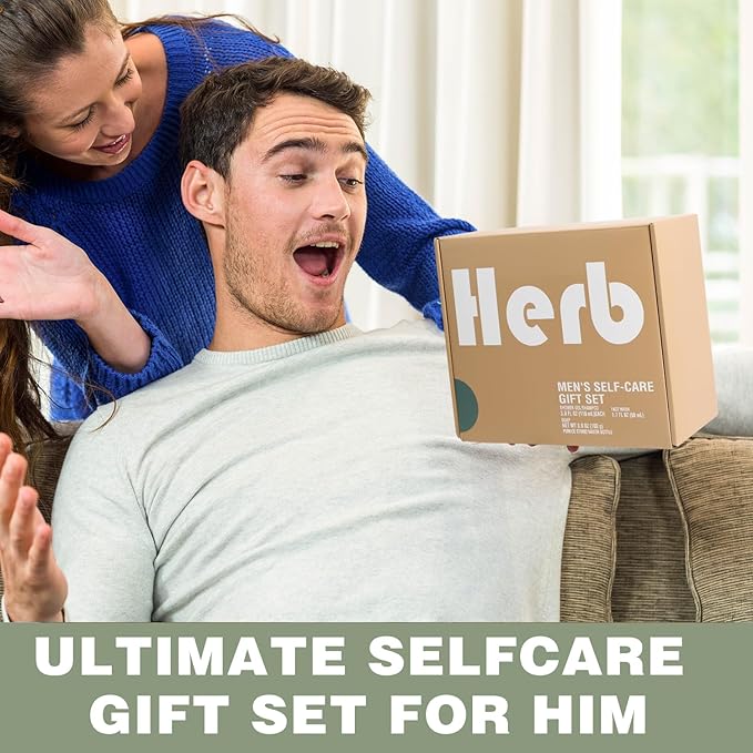 Body & Earth Gifts For Men 6Pcs Mens Body Wash Sets With Fresh Herbal Scent Perfect Birthday Gifts For Men Boyfriend With Sport Water Bottle Christmas