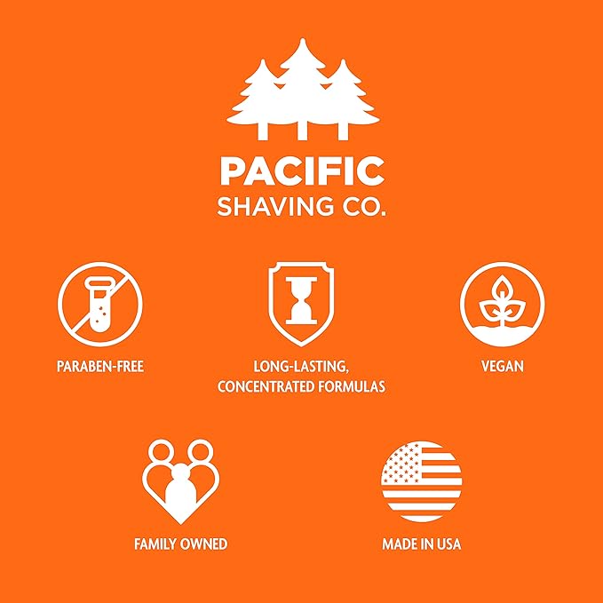 Pacific Shaving Company Caffeinated Shaving Cream - Caffeine, Shea Butter + Spearmint Antioxidant Shaving Cream - Clean Formula for Hydrating, Redness Reducing + Irritation-Free Shave (3.4 Oz, 2 Pack)