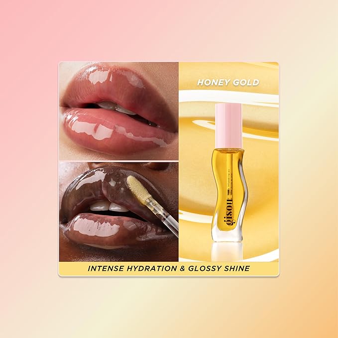 Gisou Honey Infused Hydrating Lip Oil, Nourishing Lip Moisturizer for Dry Lips, 0.27 fl oz (Fresh Honey)