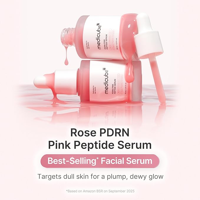 medicube PDRN Pink Peptide Serum, Pink glow serum, Peptide, Niacinamide, Hydrating & Moisturizing & Firming, Uneven Skin Tone, Korean Skincare | 1.01 fl.oz. (1.01 fl.oz., Rose PDRN (Vegan))