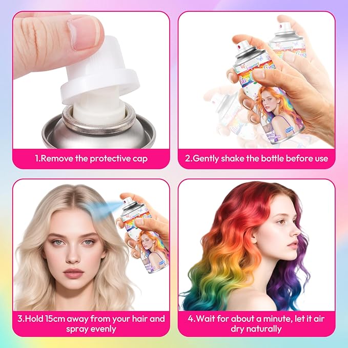 Grey Temporary Hair Color Spray for Kids & Women- Washable Root Touch Up Hair Dye, Non-Sticky Hair Wax for Christmas,Cosplay,Parties (120ML, Grey)