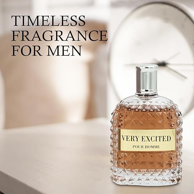 3Pack Men Colognes Combo Set Valent,Valuable,Very Excited 3.4 Fl Oz Each Eau De Parfume Spray with Woody Floral & Fruity Scent Perfume Gift Set Day to Night Use Fragrances