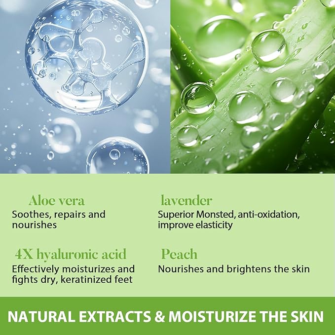 4 Pack Foot Mask, Aloe Vera Hydrating Foot Mask, Deep Exfoliation for Smooth Feet, Foot masks for Removes Dead Skin and Calluses, Nourishing Formula with Soothing Aloe