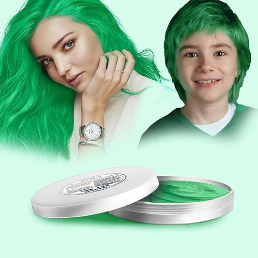 Green Hair Color Wax, Temporary Washable Hair Color Dye for Kids, Temporary Dye Wax Natural Hairstyle Cream Hair Pomades for Women & Men Party Cosplay Halloween