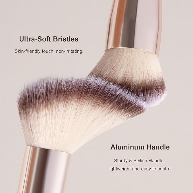 MAANGE Makeup Brush Set 19 PCS Travel Makeup Brushes Eyeshaowder Powder Concealers Foundation Professional Make Up Brush Set with Case (Gold)