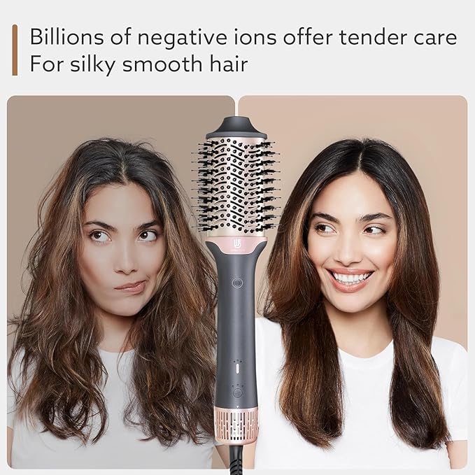 Blow Dryer Brush Hair Dryer | One-Step Hot Air Brush with Oval Volumizer High-Speed Hair Styler with Negative Ions for Drying & Smoothing & Volumizing for All Hair Types 110000 RPM White