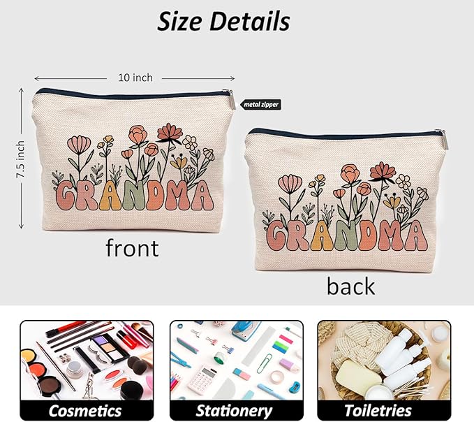 IWXYI Grandma Makeup Bags,Grandma Makeup Bags With Zipper Pouch Travel Toiletry Gifts For Women