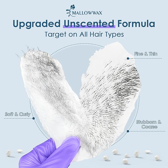 Hard Wax Beads - Wax for All-Purpose Hair Removal - Full Body Waxing Solution - Ideal for Sensitive Skin, All Hair Types, Men & Women