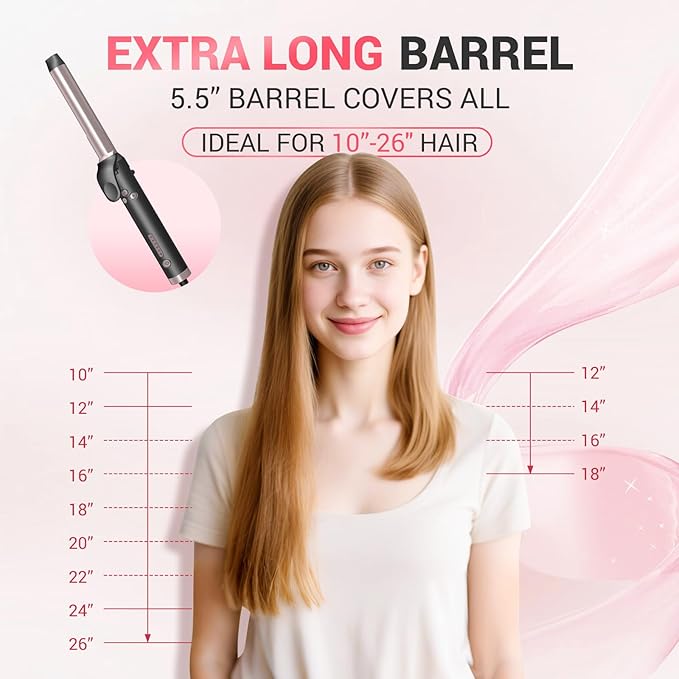 MQUPIN Rotating Curling Iron 0.75 inch Professional Automatic Wave Hair Curling Wand for Women, Dual Ceramic Voltage Fast Heating Hair Curlers for Long/Middle/Short All Hair (Rose Gold, 0.75 INCH)