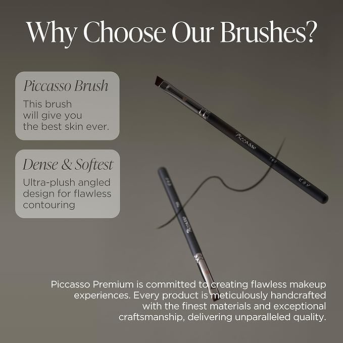 Piccasso 798 Flat Eyeliner Brush – Professional Thin Angled Brush for Gel and Liquid Eyeliner, Soft Bristles for Tightlining and Lash Line, Eye Makeup and Facial Brush from K-Beauty Brand