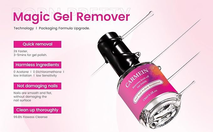 Gel Nail Polish Remover,Professional(12-pack), 15ml/0.5 fl oz, Liquid Formula, Paraben-free, For Natural and Long-lasting Gel Polish Removal for Nail.