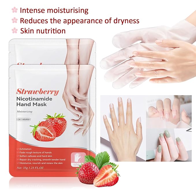 Hand Masks Moisturizing Gloves,6 Pairs Hydrating Hand Peel Masks Gift Set for Dry Cracked Hands Care,Long-lasting and Non-greasy Hand Moisturizer Gloves for Women F