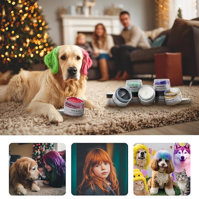 Green Temporary Hair Color Wax - SOVONCARE Washable Hair Dye for Men & Women, All-Day Hold Disposable Hair Styling Clays for Party, Cosplay & Daily 4.23 oz